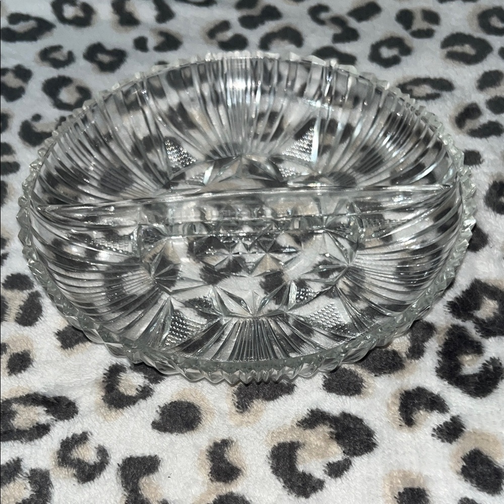Elegant Clear Glass Divided Dish